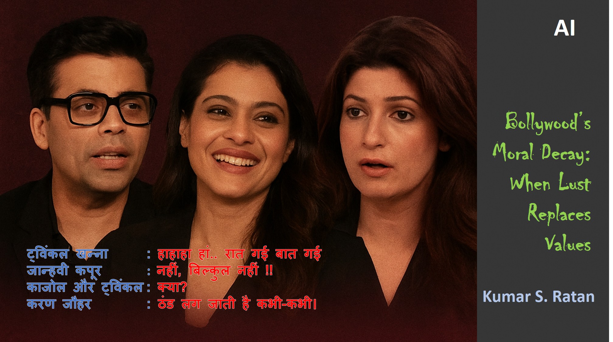 Bollywood lost moral values - a moral corruption